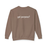 Crewneck Sweatshirt — 'Holistic Vocation' Front + 'got purpose?' Back Minimal Motivational Pullover