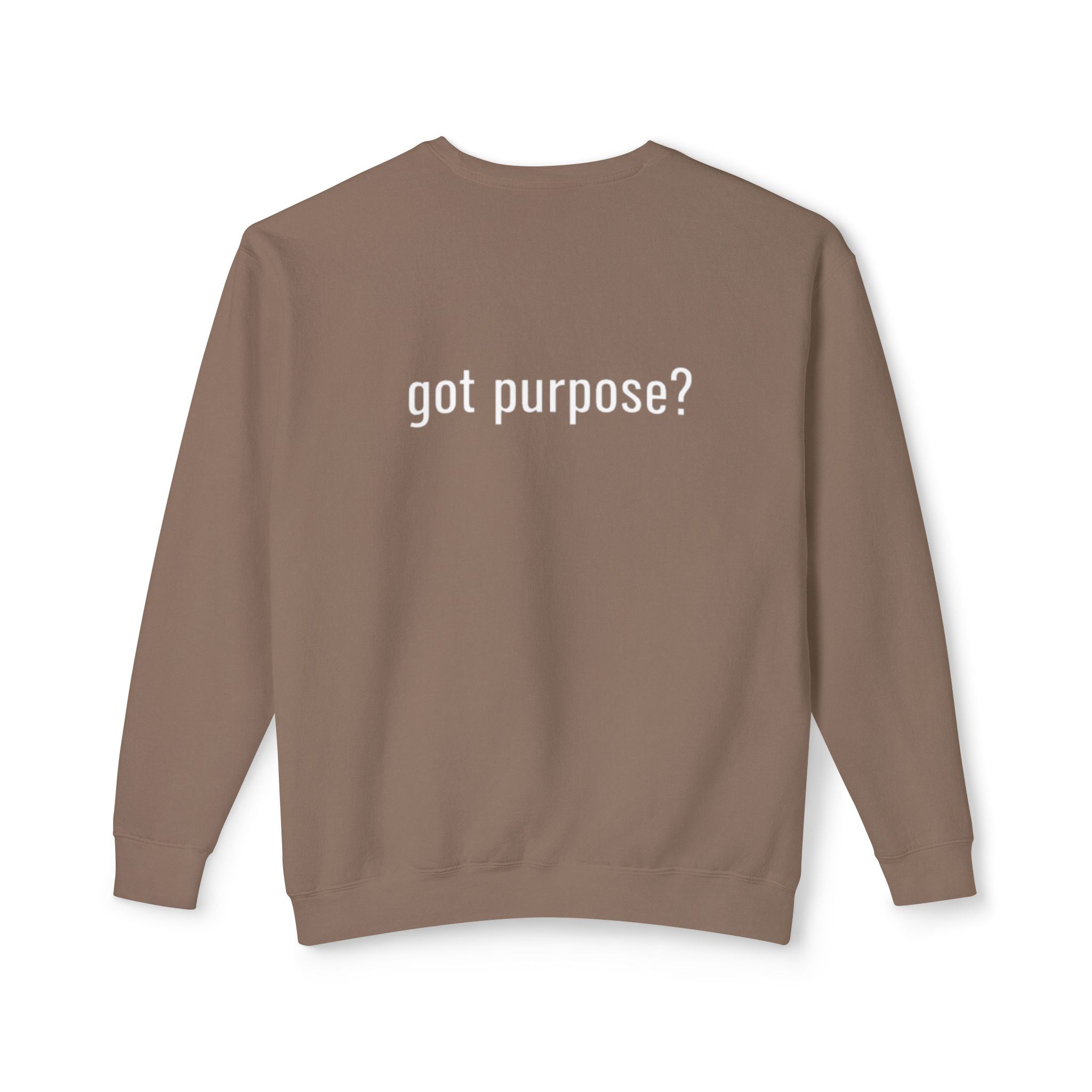 Crewneck Sweatshirt — 'Holistic Vocation' Front + 'got purpose?' Back Minimal Motivational Pullover