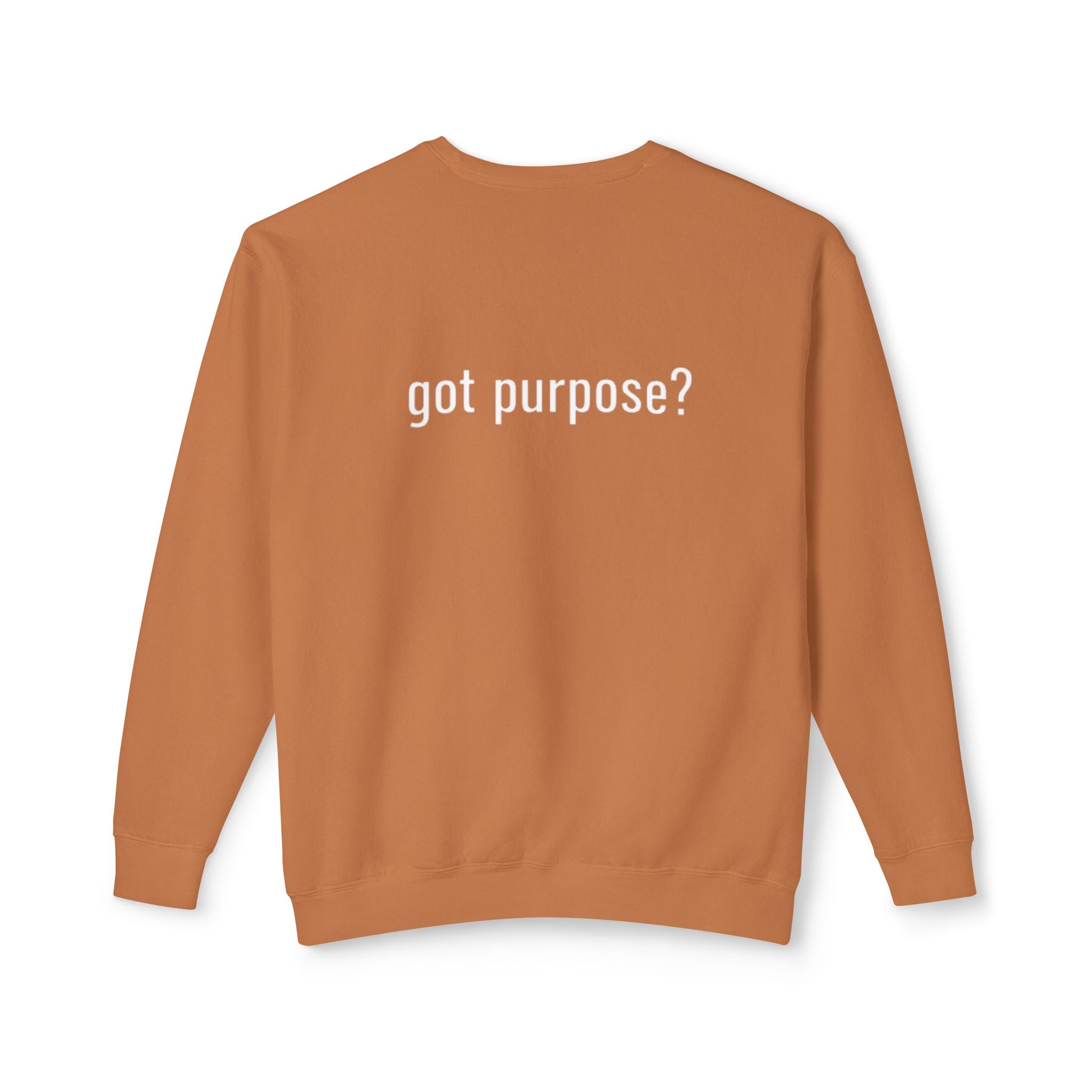 Crewneck Sweatshirt — 'Holistic Vocation' Front + 'got purpose?' Back Minimal Motivational Pullover