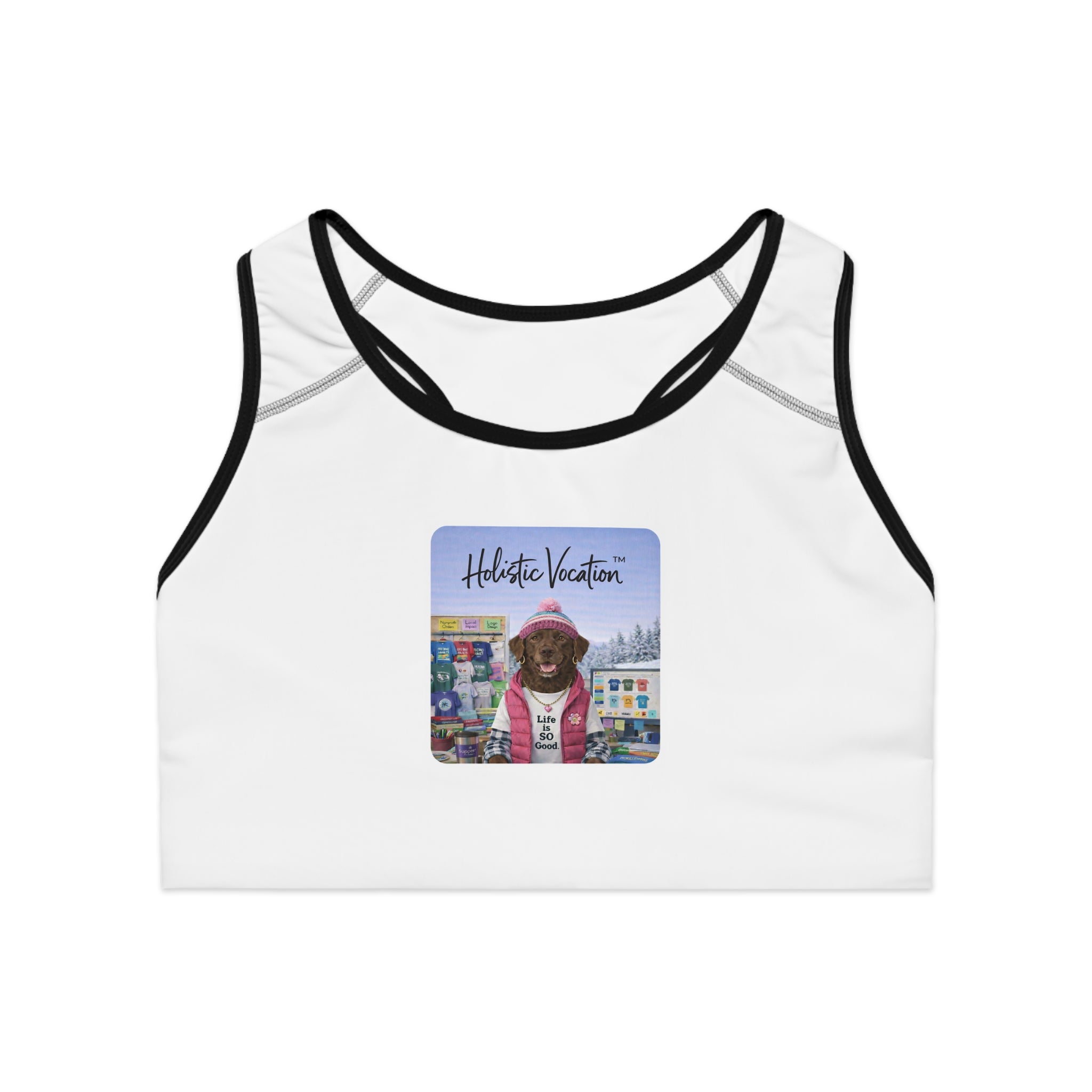 Honor your vocation Dog Sports Bra — Cute Pet Graphic Activewear