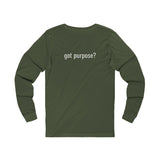 Holistic Vocation Long Sleeve Tee — “got purpose?” Wellness Shirt - White Design